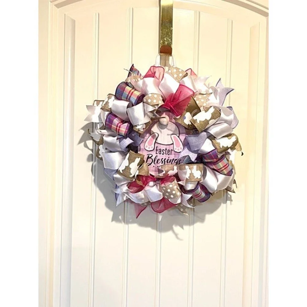 13” Easter Ribbon Wreath 
